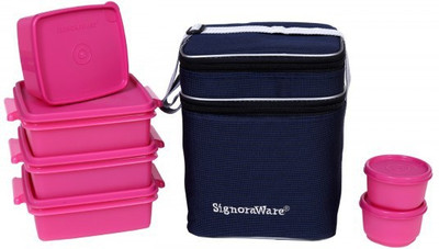 

Signoraware Family Pack -Pink 6 Containers Lunch Box(3310 ml)