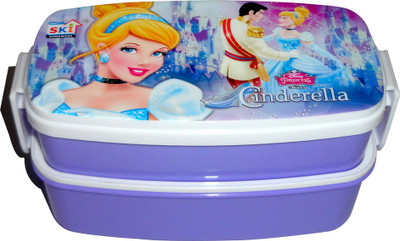 

SKI Cinderella TWKL 2 Containers Lunch Box(775 ml), Purple;white