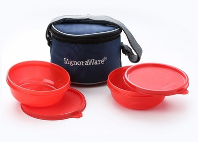 

Signoraware Buddy Lunch Box (With Bag) - Red 2 Containers Lunch Box(600 ml)