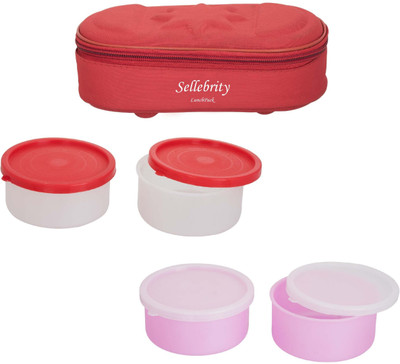 

Sellebrity Aone Modish With 2 Boxes 4 Containers Lunch Box(800 ml), Red