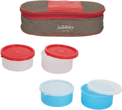 

Sellebrity Royal Two Colour With 2 Boxes 4 Containers Lunch Box(800 ml), Multicolor