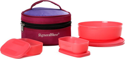 Signoraware Classic Sappire With Bag 3 Containers Lunch Box(1080 ml)