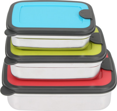 

MeraHomeStore HomeStore 3 Containers Lunch Box(500 ml), Multicolor