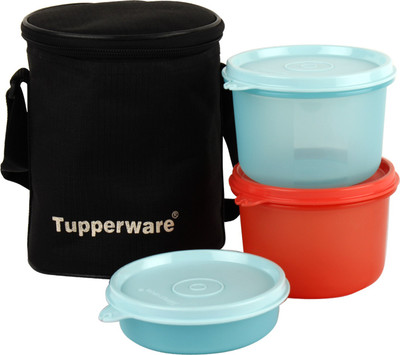 

Tupperware 3001 3 Containers Lunch Box(1080 ml), Blue;red