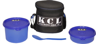 

KCL Duet Long B 2 Containers Lunch Box, Black;blue