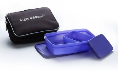 Signoraware Compact Lunch Box Small with Bag - Violet 2 Containers Lunch Box(700 ml)