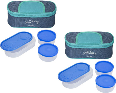 

Sellebrity Combo Solace Blue Green 6 Containers Lunch Box(1300 ml)