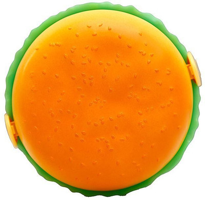 

Creative Kids Burger Shape Round 2 Containers Lunch Box(350 ml), Green;orange;yellow