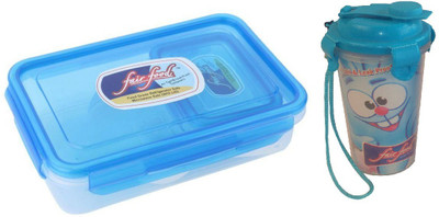 

Fair Food SET OF LUNCH BOX & SIPPER 2 Containers Lunch Box(800 ml), Sky blue