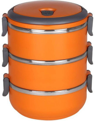 

easy lock Three Layer 3 Containers Lunch Box(2100 ml), Orange