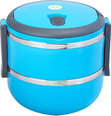 

Homio Double Layer Round 2 Containers Lunch Box(1400 ml), Blue
