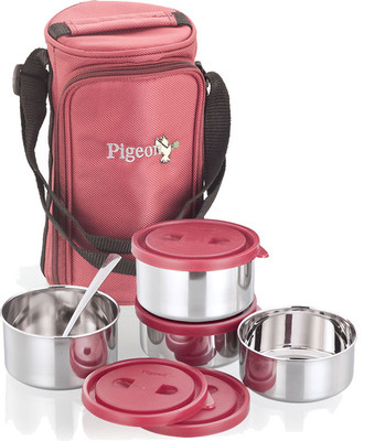 Pigeon Pg 04 4 Containers Lunch Box(1050 ml), Red