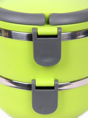 

Dragon Easy Lock Stainless Steel Triple Layers 3 Containers Lunch Box(2100 ml), Green