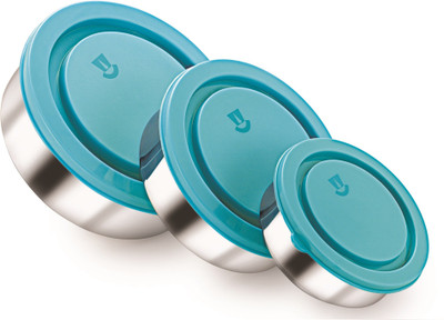 

Nano Nine TIFFINY Insulated 3pcs Multi-Set (250ml+500ml+850ml) 3 Containers Lunch Box(1600 ml), Silver