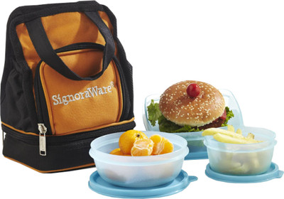 

Signoraware 536 3 Containers Lunch Box(850 ml), Blue