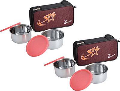 

Zanelux D STAR 4 Containers Lunch Box(500 ml), Multicolor