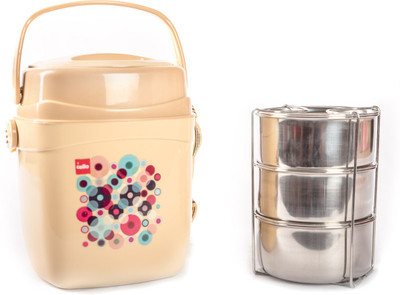 Cello 134608 3 Containers Lunch Box(750 ml), Beige