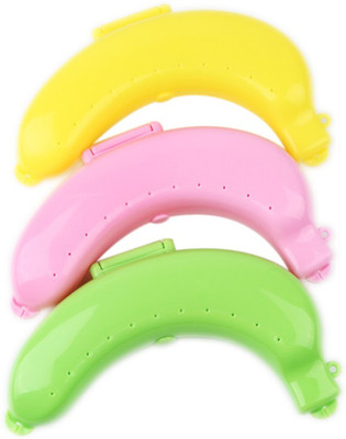 

Toygully Banana Shaped Tiffin 3 Containers Lunch Box, Green;pink;yellow