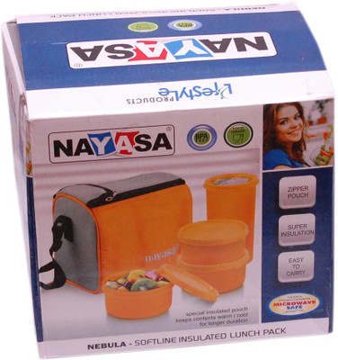 

Nayasa Nebula 3 Containers Lunch Box(500 ml), Multicolor