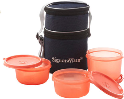 

Signoraware 538 3 Containers Lunch Box(1070 ml), Red