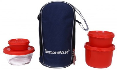 

Signoraware Celebrity Lunch Box (1000ml) Red 4 Containers Lunch Box(1000 ml)