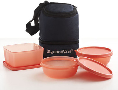 

Signoraware 533 3 Containers Lunch Box(1100 ml), Red
