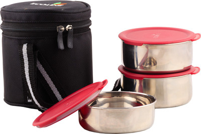 

Ecoline Appliances V3 Black 3 Containers Lunch Box(1200 ml), Multicolor