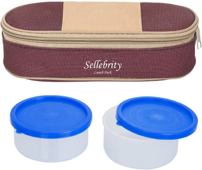 

Sellebrity Aone Royal Brown maroon 2 Containers Lunch Box(400 ml), Multicolor