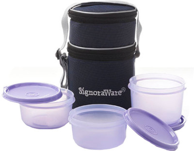 

Signoraware 538 3 Containers Lunch Box(1070 ml), Muave