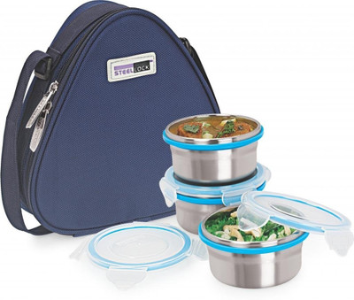 

Steel Lock HL HL 1231 3 Containers Lunch Box(200 ml), Blue