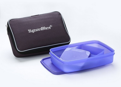 Signoraware Easy Lunch with Bag - Violet 2 Containers Lunch Box(850 ml) available at flipkart for Rs.390