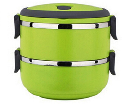 

Komfort Easy Lock Stainless Steel Lunch Box - Double Layer 2 Containers Lunch Box(1400 ml), Green
