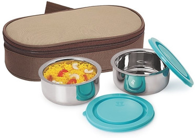 

Nano 9 Tiffiny 2pc Junior Insulated Lunch Box 2 Containers Lunch Box(450 ml), Silver