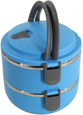 

Mood of Wood Two Layer Tiffin Box 2 Containers Lunch Box(1400 ml), Blue
