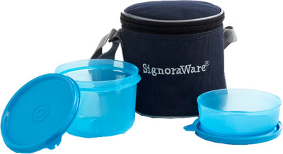 

Signoraware 510 2 Containers Lunch Box(630 ml), Blue
