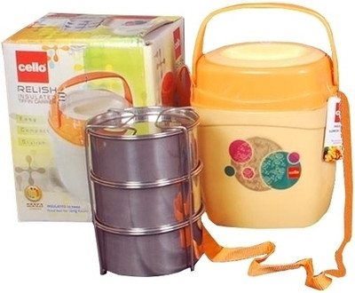 

Cello World 8901372493142 3 Containers Lunch Box, Orange