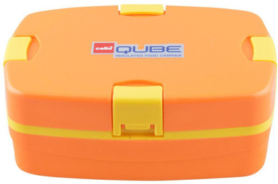 

Cello World Qube Rectangle 1 Containers Lunch Box, Orange