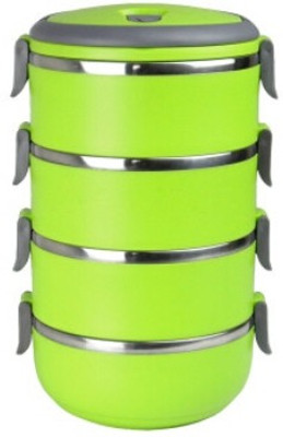 

MOG Easy Lock Stainless Steel Four Layer 4 Containers Lunch Box(2800 ml), Green