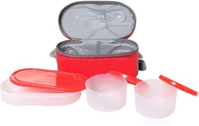 

Milton Meal Combi 3 Containers Lunch Box(750 ml), Red;white