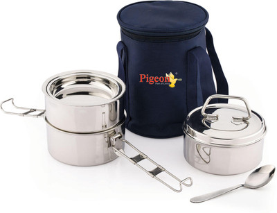 

Pigeon Aroma-3 3 Containers Lunch Box(500 ml), Steel