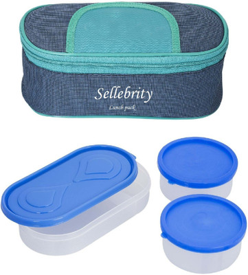 Sellebrity Executive Solace Blue Green 3 Containers Lunch Box