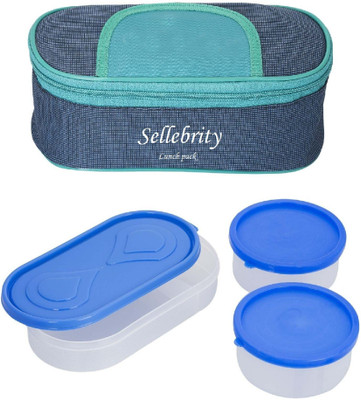 

Sellebrity Executive Solace Blue Green 3 Containers Lunch Box(650 ml)