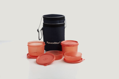 

Signoraware Executive Lunch Box 509 4 Containers Lunch Box(1100 ml), Red