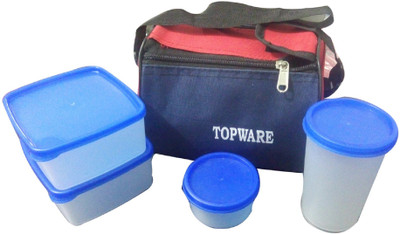 

Topware Easy Carry 4 Containers Lunch Box(1000 ml), Blue;white