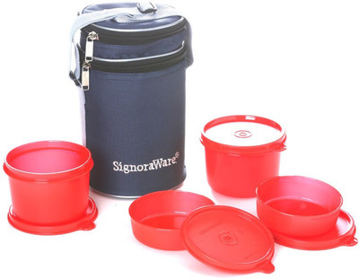

Signoraware 509 Executive With Bag 4 Containers Lunch Box(1260 ml), Red