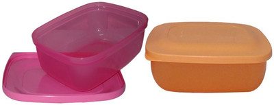 

Tupperware Rectangular Lunchmates 2 Containers Lunch Box(1000 ml), Orange;pink