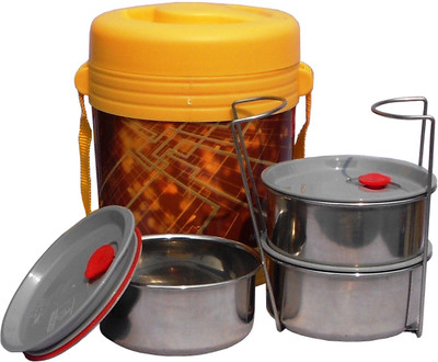 

Milton Vector 3 Deluxe 3 Containers Lunch Box(600 ml), Yellow