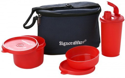 

Signoraware Combo Executive Small 3 Containers Lunch Box(1130 ml), Red
