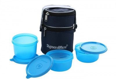 

Signoraware Officer - Blue (1070ml) 3 Containers Lunch Box(1070 ml)