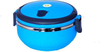 

Chrome Lunch Box Round Shaped (Single Compartment) 9568 1 Containers Lunch Box(700 ml), Blue